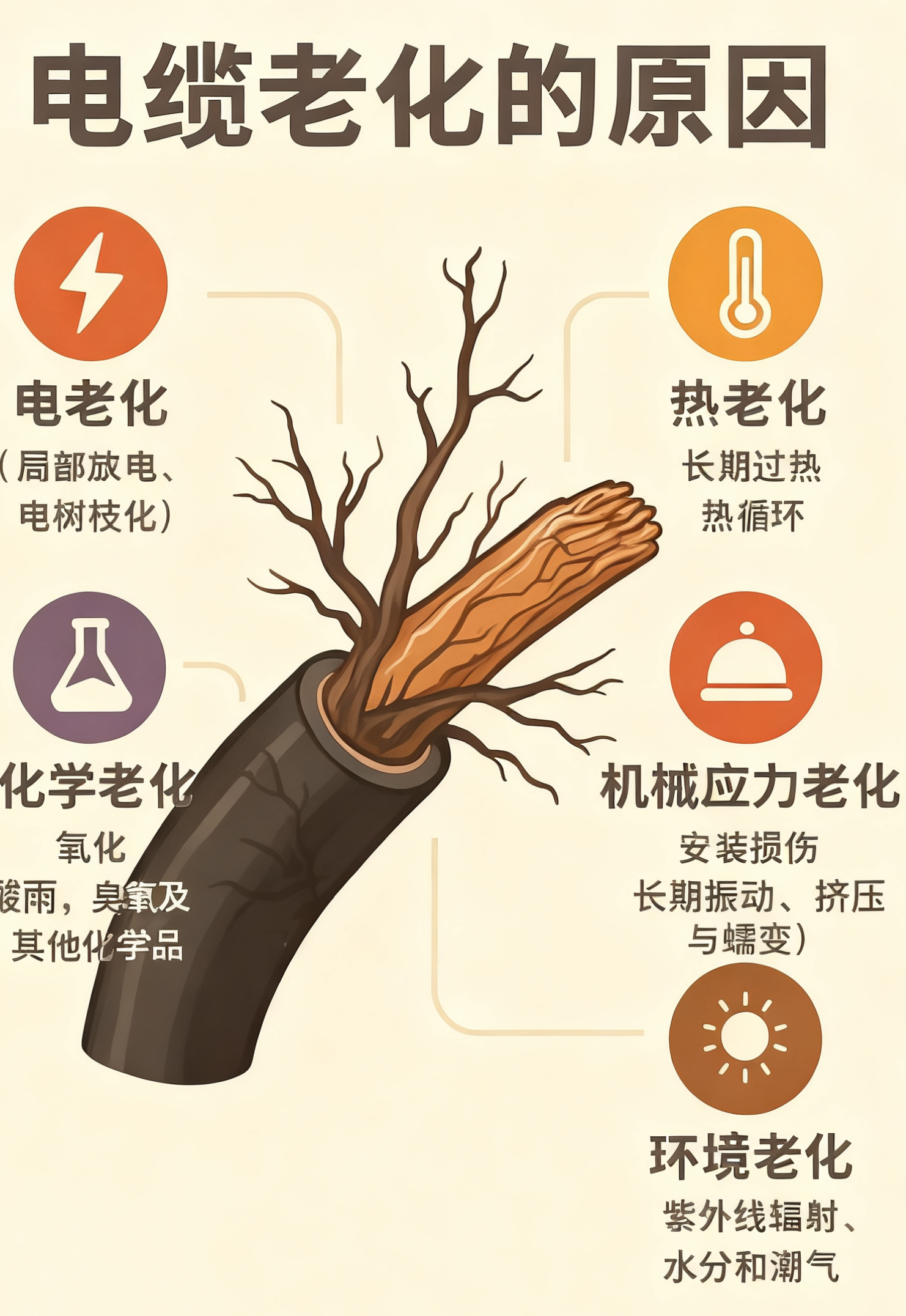 電纜絕緣層為什么會(huì)老化？五個(gè)最常見(jiàn)的原因