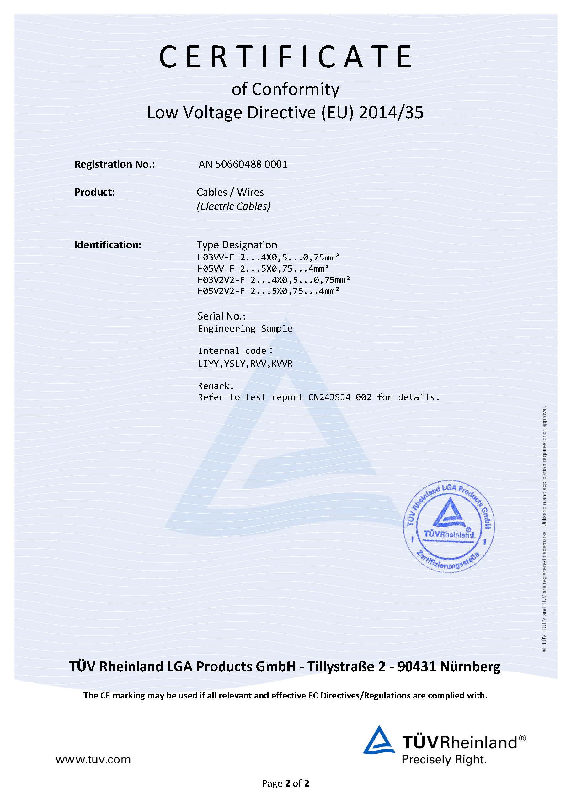 歐標(biāo)TUV護(hù)套線